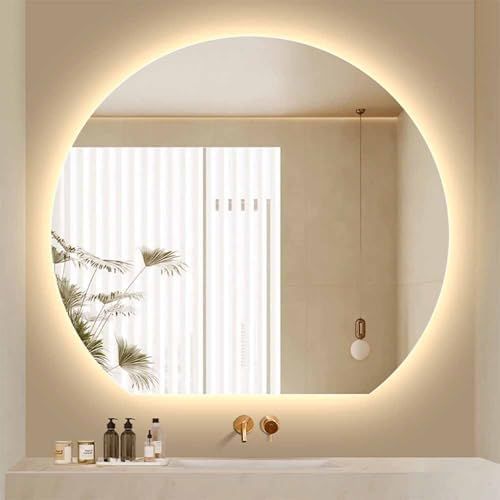 Espejo de baño circular cortado